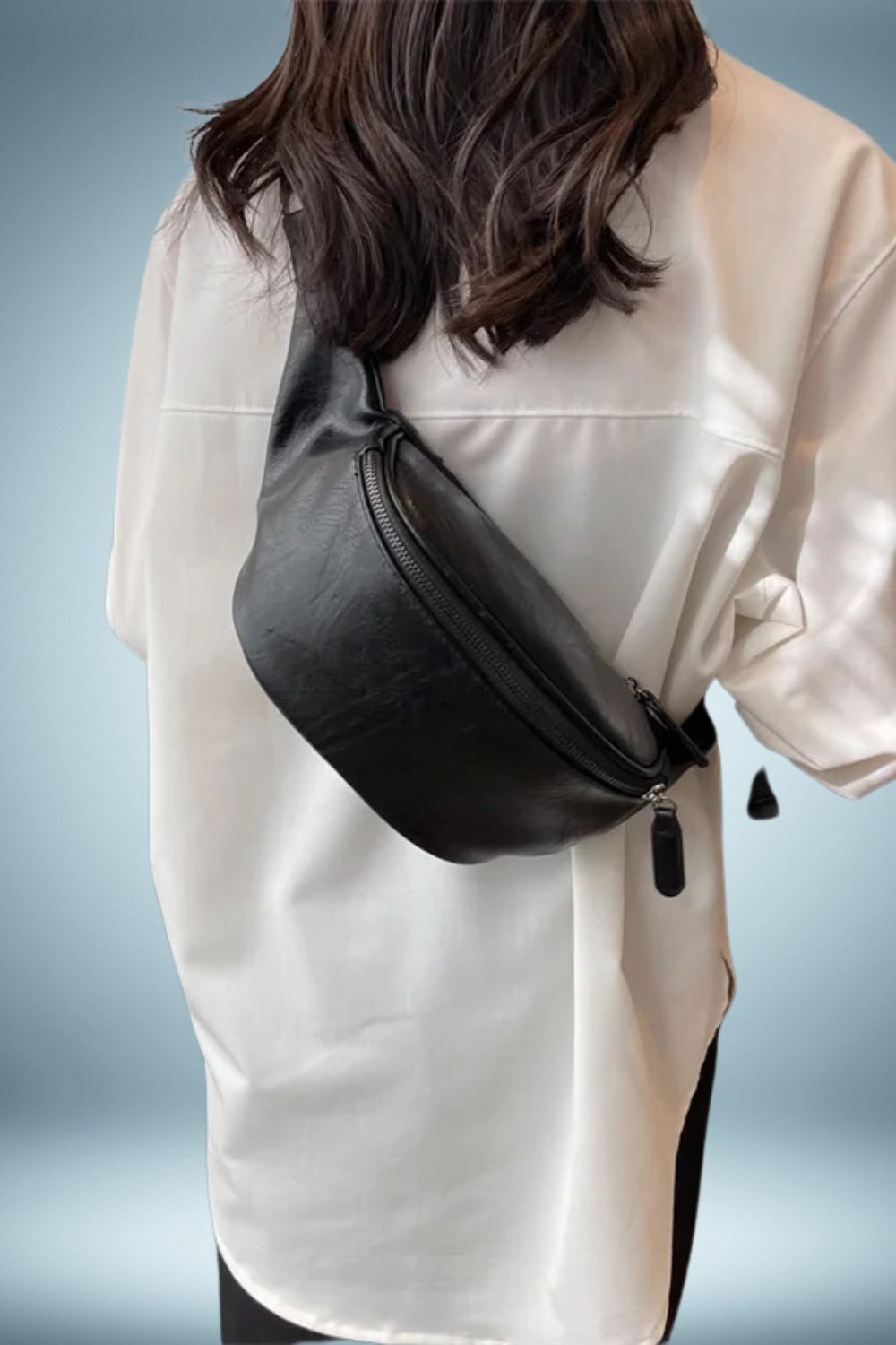 Sac Banane Cuir Noir Femme