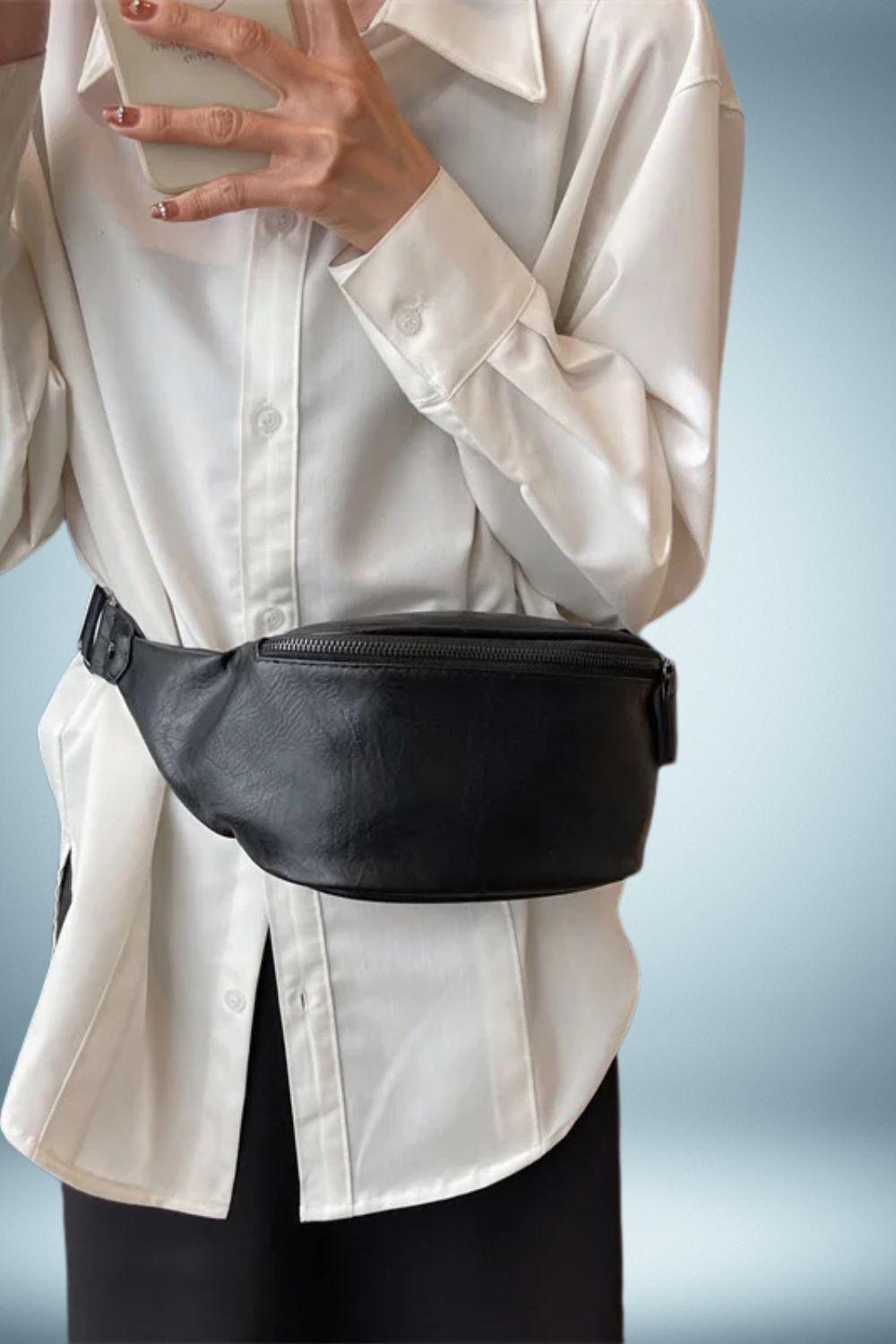 Sac Banane Cuir Noir Femme