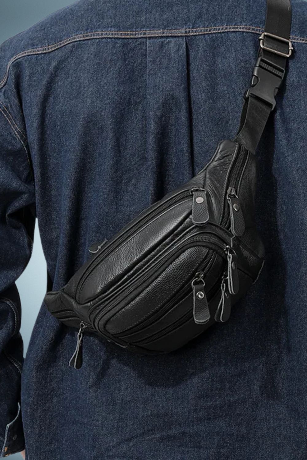 Cuir Sac Banane Homme Luxe 1