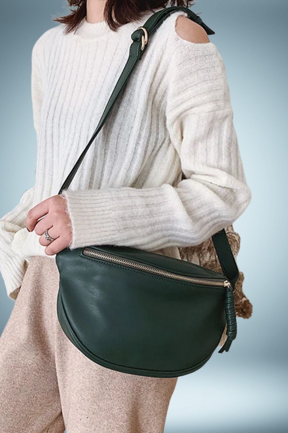 Grand Sac Banane Noir Femme 5