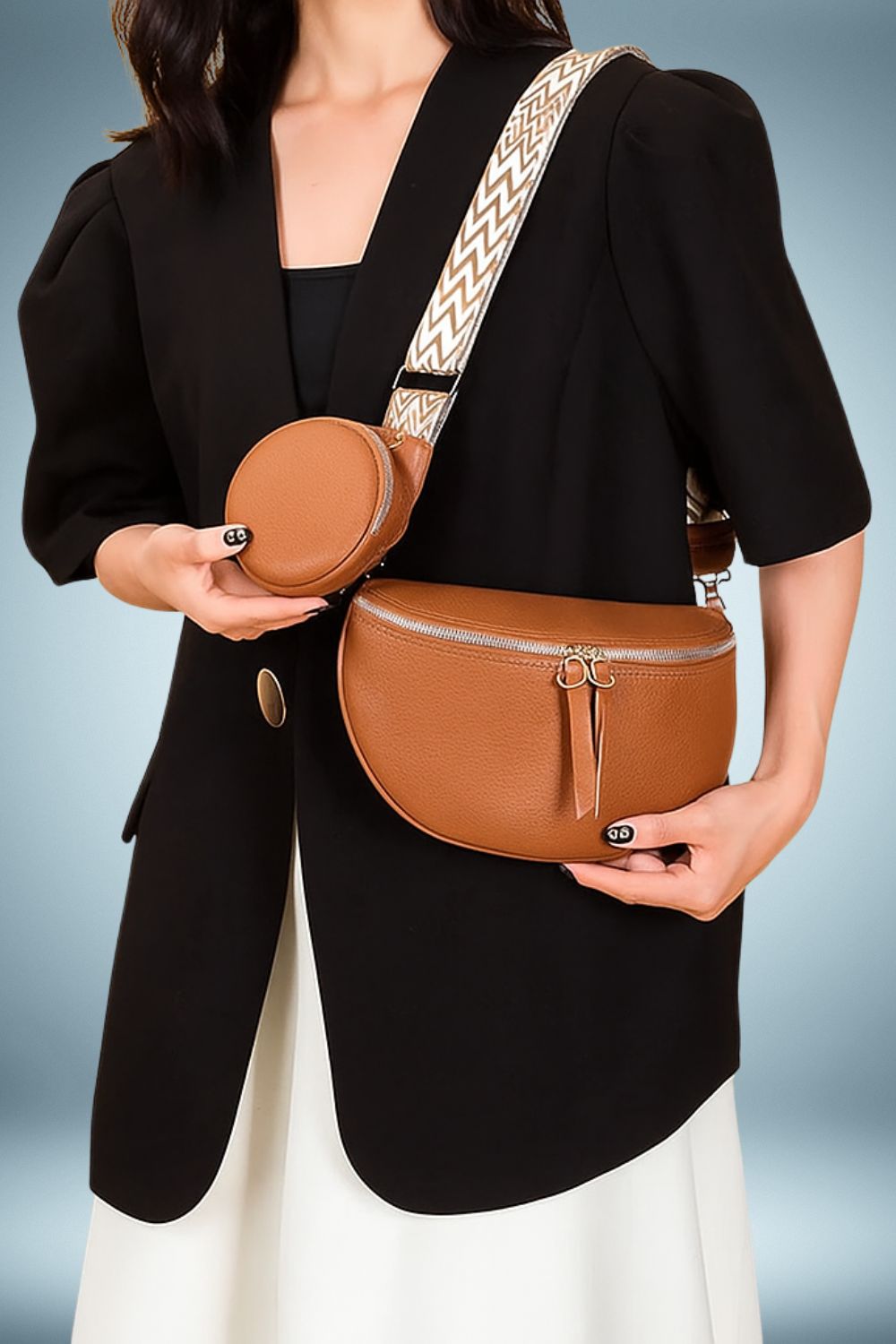 Sac Banane Cuir Marron Femme 2