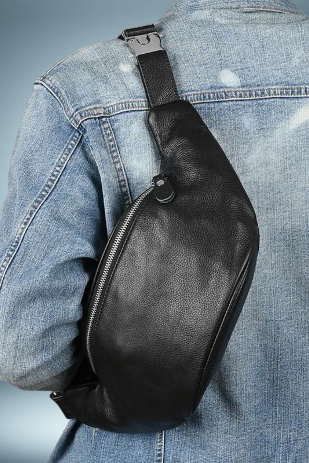 Sac Banane Cuir Noir Homme 2
