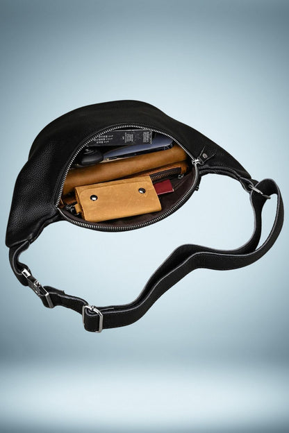 Sac Banane Cuir Noir Homme 4