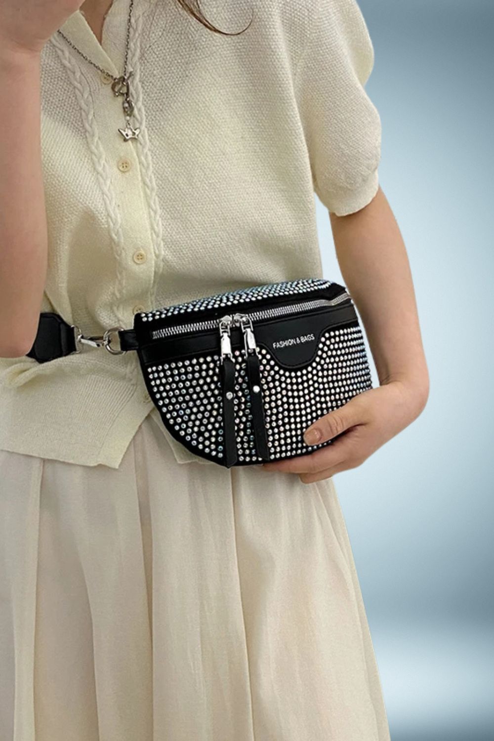 Sac Banane Cuir Paillete 3