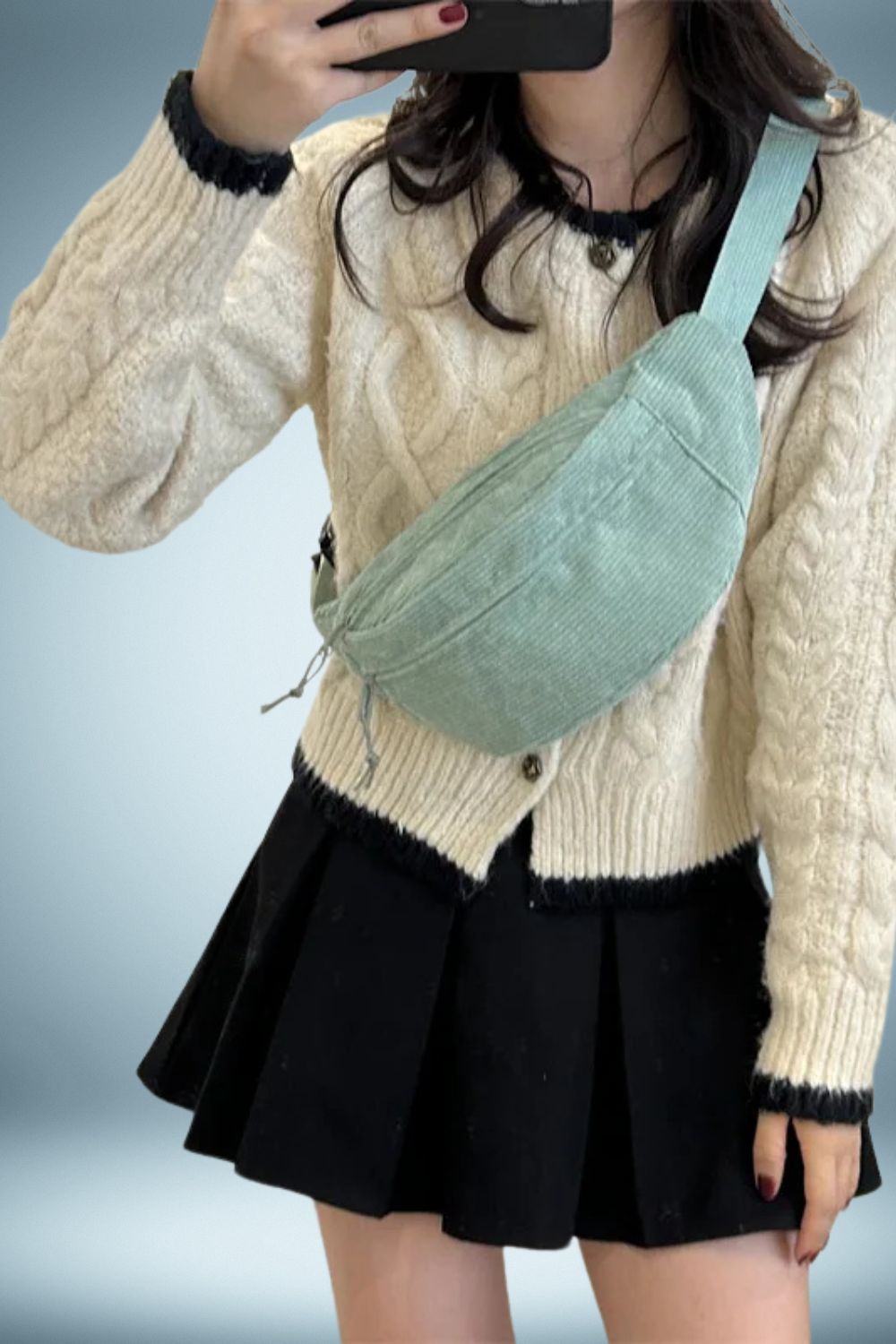 Sac Banane Femme Velours Cotele 2