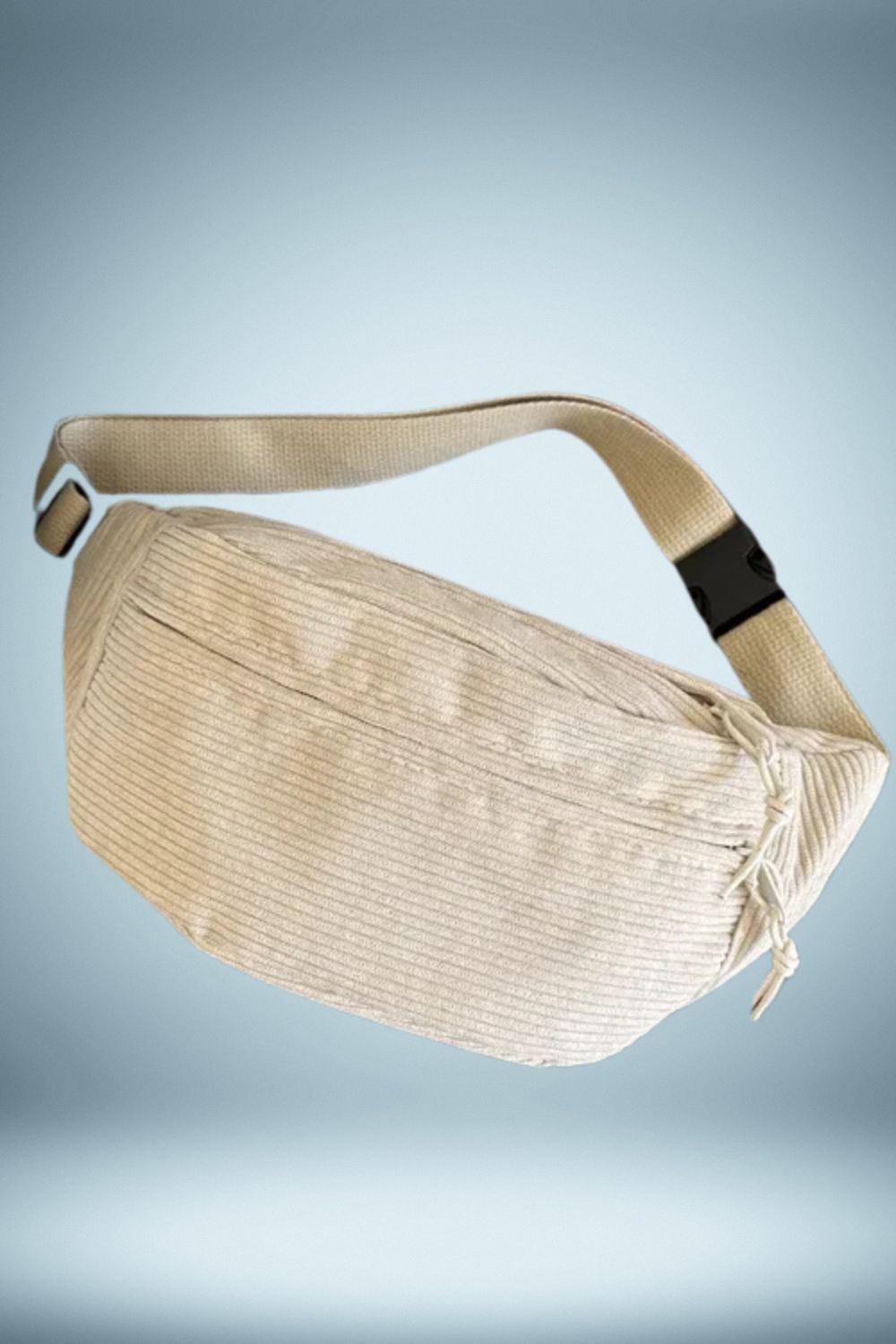 Sac Banane Femme Velours Cotele Beige 3