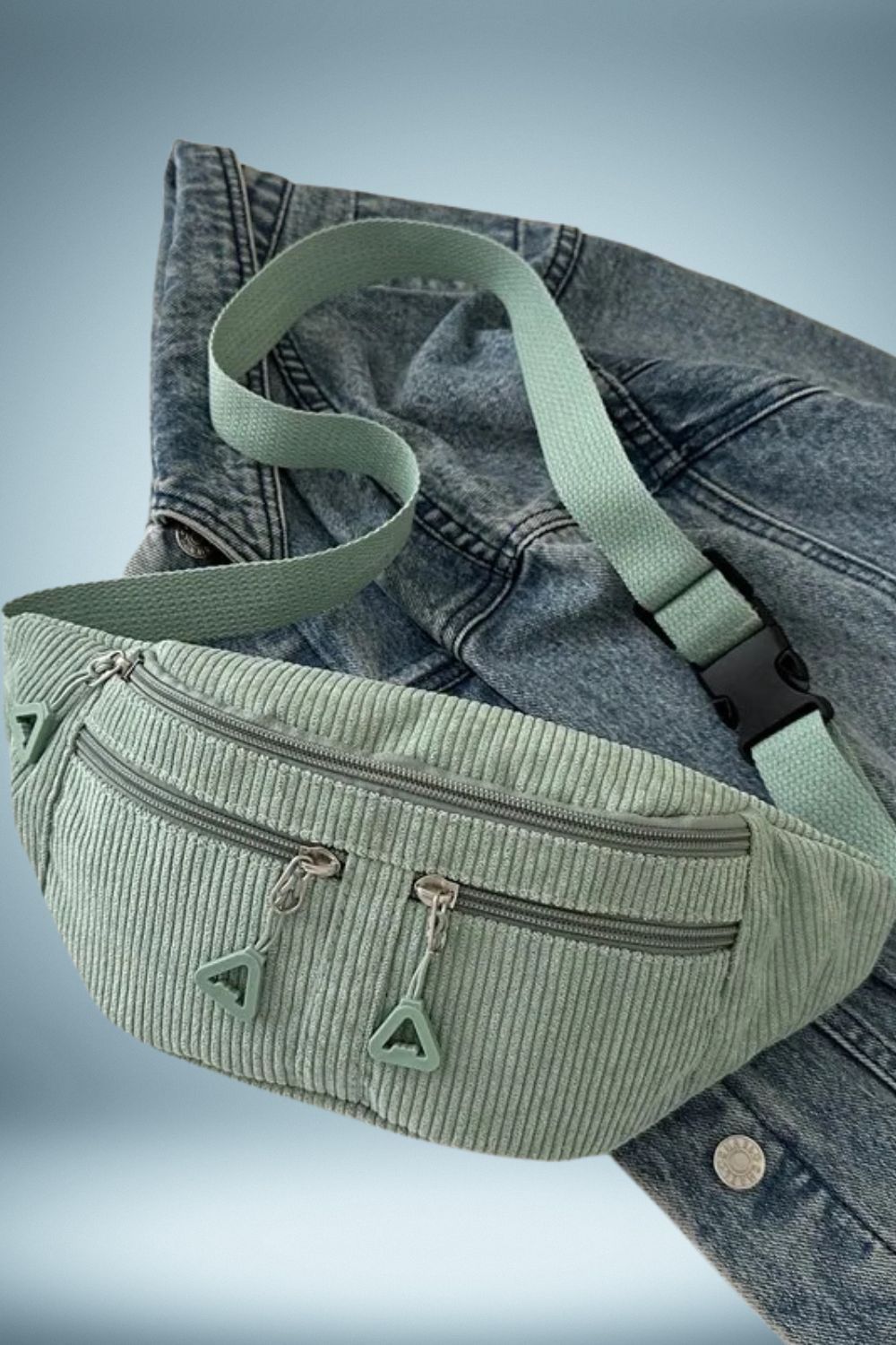 Sac Banane Femme Velours Vert 2