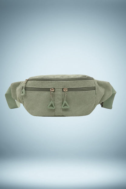 Sac Banane Femme Velours Vert 3