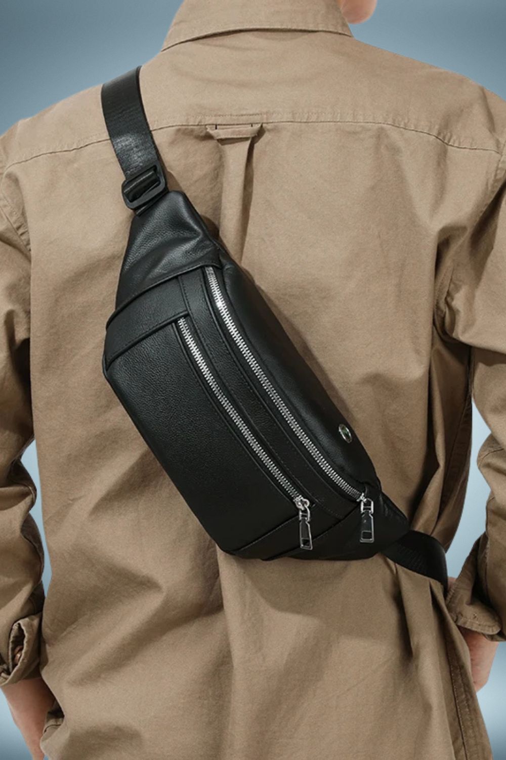 Sac Banane Homme Cuir Noir 2