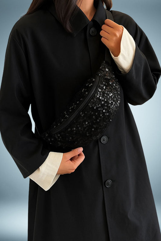 Sac Banane Noir Paillettes 1