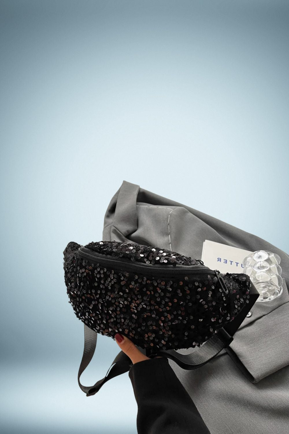 Sac Banane Noir Paillettes 2