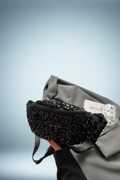 Sac Banane Noir Paillettes 2