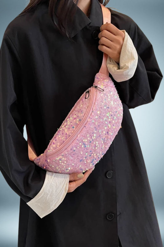 Sac Banane Rose Paillette 1