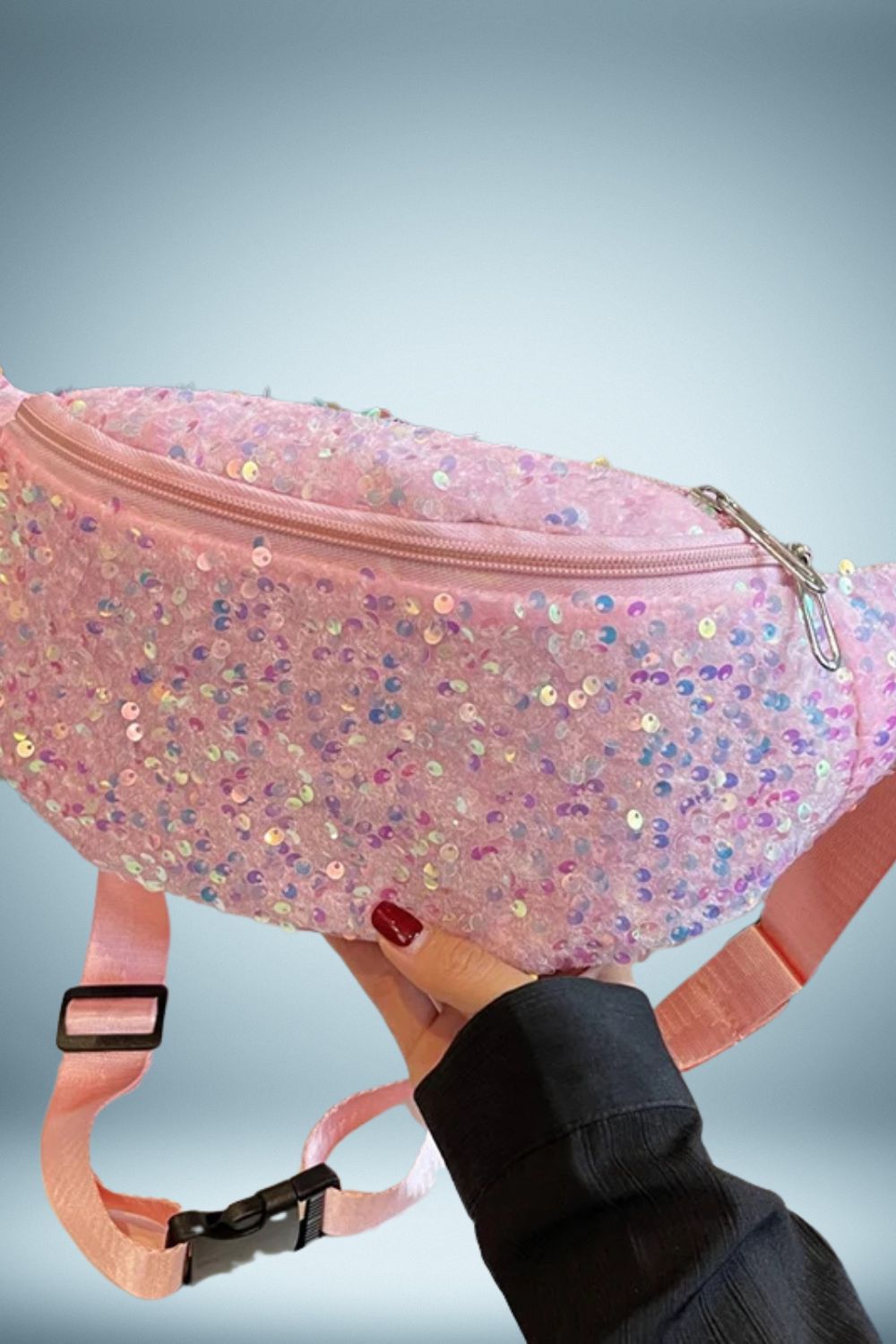 Sac Banane Rose Paillette 2