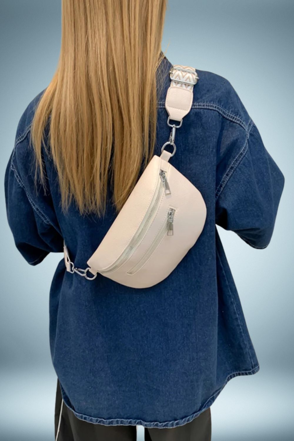 Sac Banane Cuir Beige 1