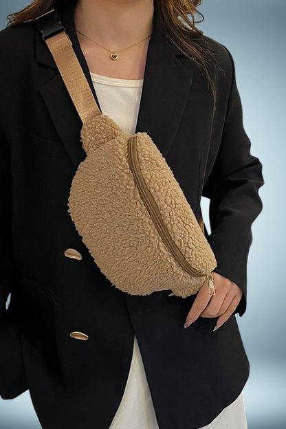 Sac Banane Fourrure Beige 1