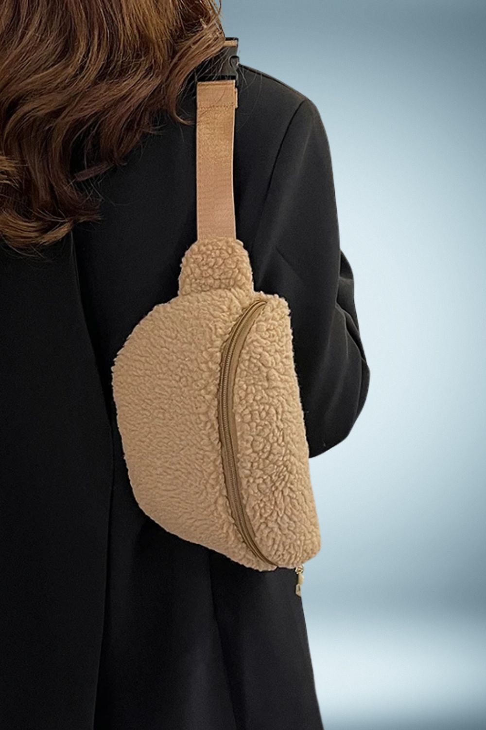 Sac Banane Fourrure Beige 2