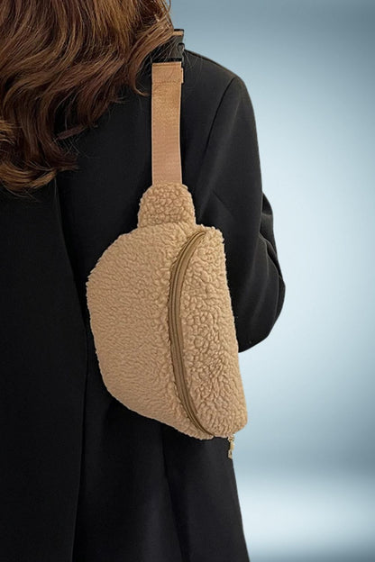 Sac Banane Fourrure Beige 2