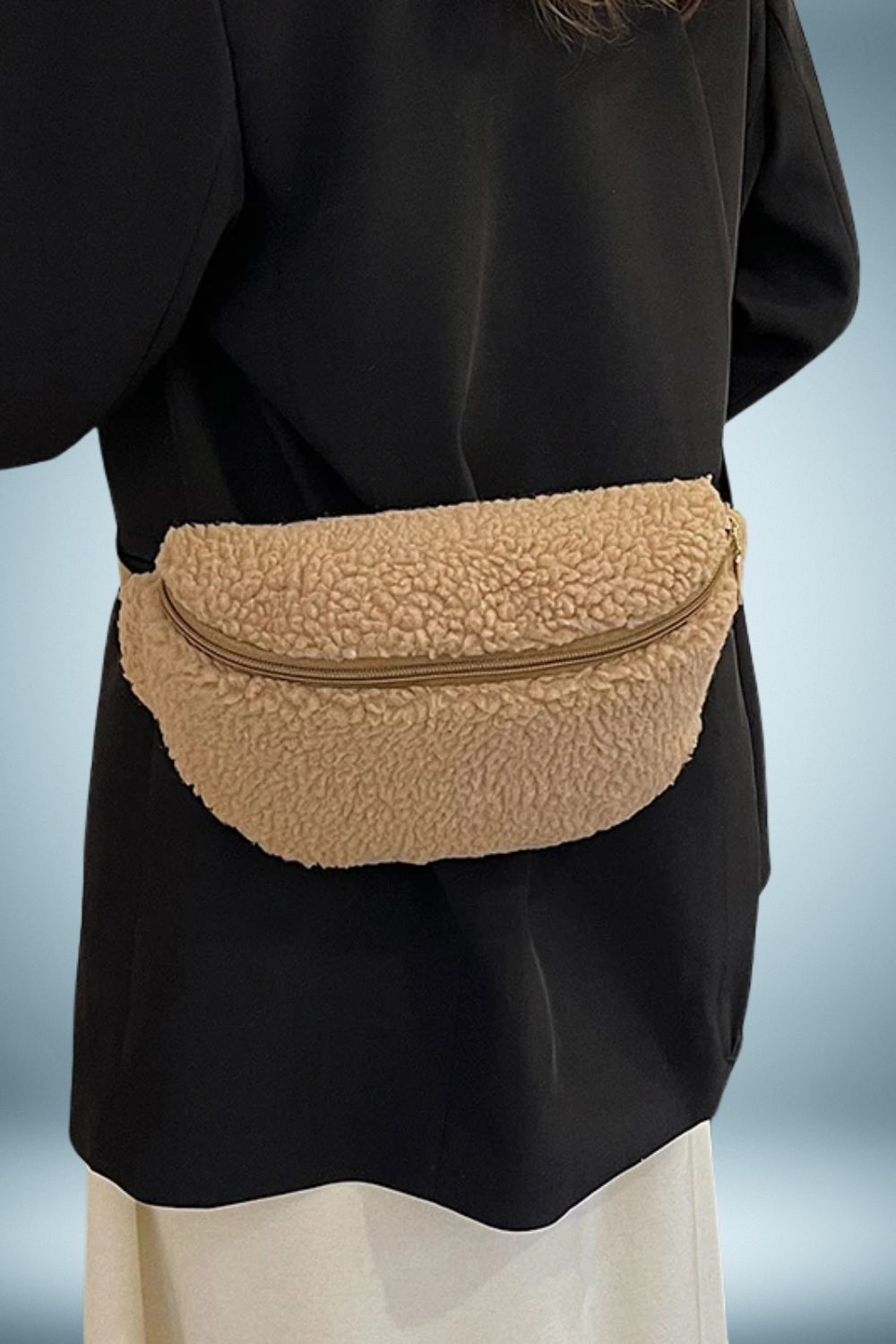 Sac Banane Fourrure Beige 3