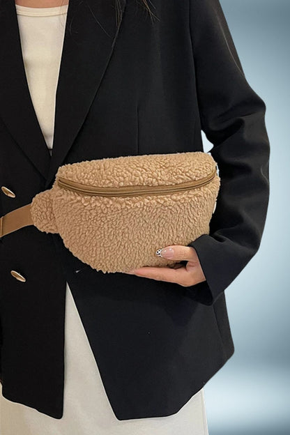 Sac Banane Fourrure Beige 4