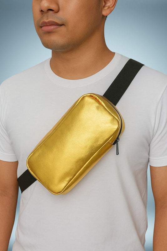Sac Banane Dore Cuir