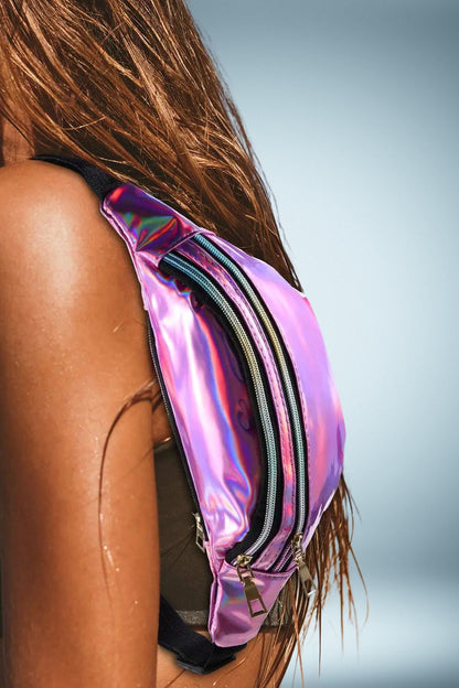 Sac Banane Femme Noir Brillant