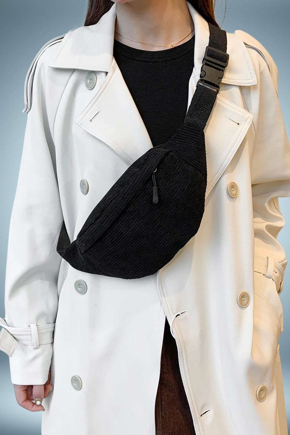 Sac Banane Velours Noir